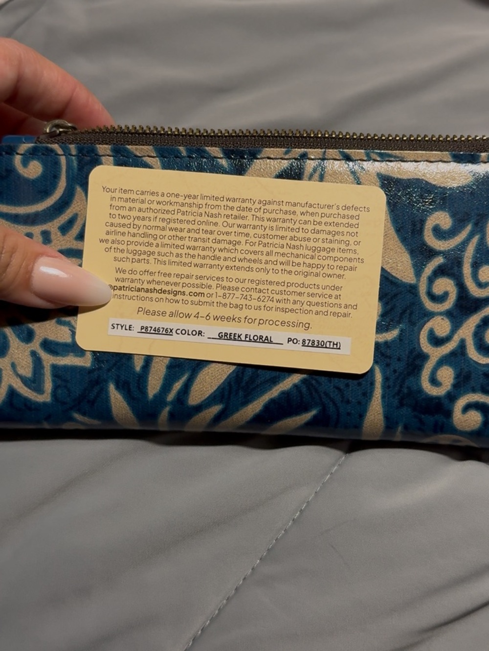 Patricia Nash genuine leather- Teal Floral Wallet - Picture 9 of 10